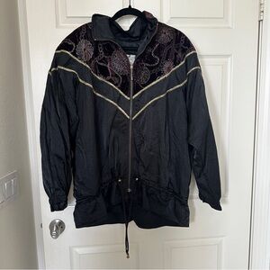 Chic Black and Purple Women's Windbreaker